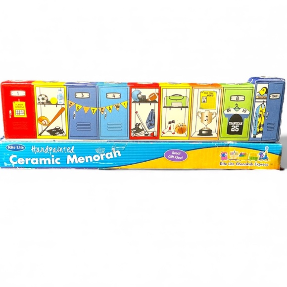 Chanukah Express Sports Menorah Rite Lite Handpainted Hannukah - Picture 1 of 3